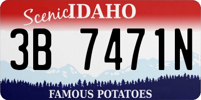 ID license plate 3B7471N