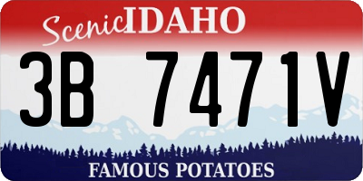 ID license plate 3B7471V