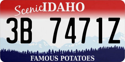 ID license plate 3B7471Z