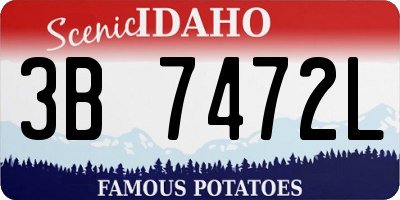 ID license plate 3B7472L