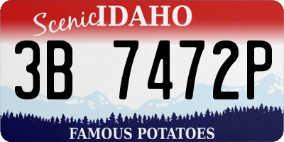 ID license plate 3B7472P