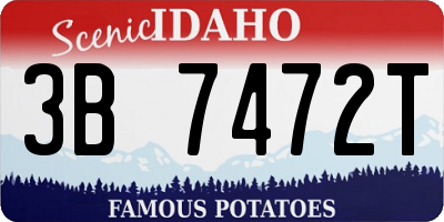 ID license plate 3B7472T