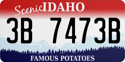 ID license plate 3B7473B