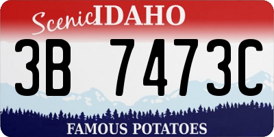 ID license plate 3B7473C