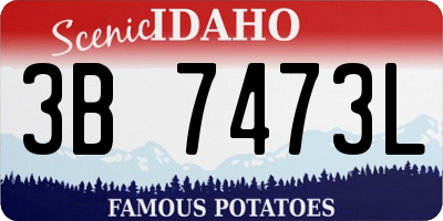 ID license plate 3B7473L