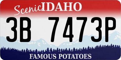 ID license plate 3B7473P