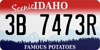 ID license plate 3B7473R