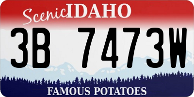ID license plate 3B7473W