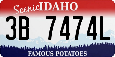 ID license plate 3B7474L
