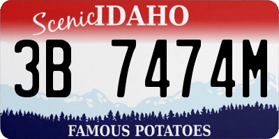 ID license plate 3B7474M