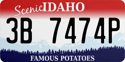 ID license plate 3B7474P