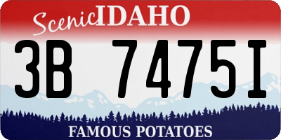 ID license plate 3B7475I