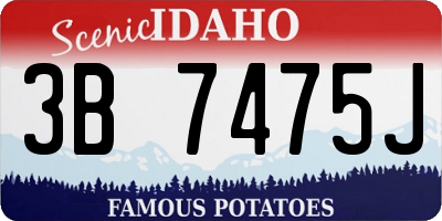ID license plate 3B7475J