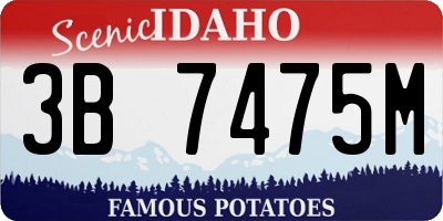 ID license plate 3B7475M