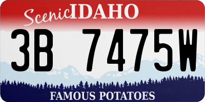 ID license plate 3B7475W