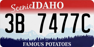 ID license plate 3B7477C