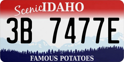 ID license plate 3B7477E