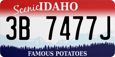 ID license plate 3B7477J