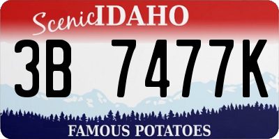 ID license plate 3B7477K