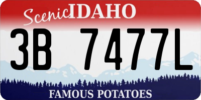 ID license plate 3B7477L