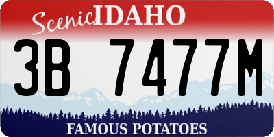 ID license plate 3B7477M