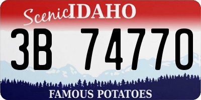 ID license plate 3B7477O