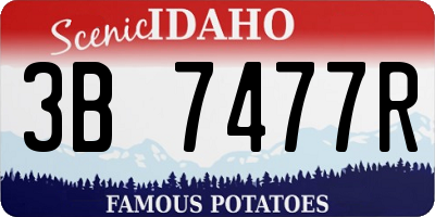 ID license plate 3B7477R
