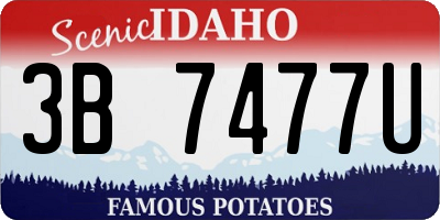 ID license plate 3B7477U