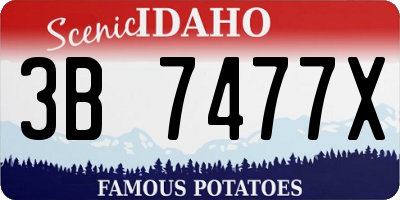 ID license plate 3B7477X