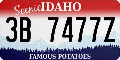 ID license plate 3B7477Z
