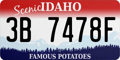 ID license plate 3B7478F
