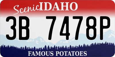 ID license plate 3B7478P