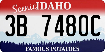 ID license plate 3B7480C