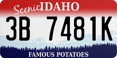 ID license plate 3B7481K