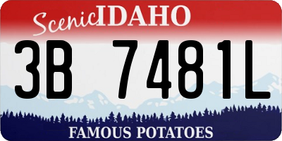 ID license plate 3B7481L