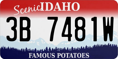 ID license plate 3B7481W
