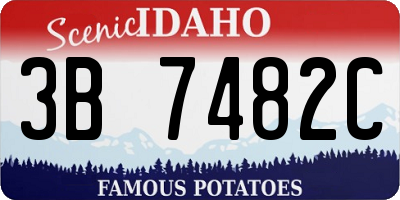ID license plate 3B7482C