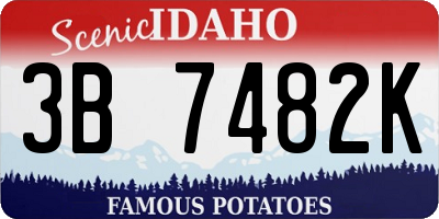 ID license plate 3B7482K