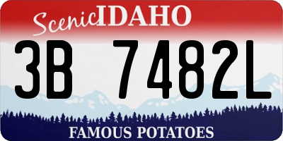 ID license plate 3B7482L