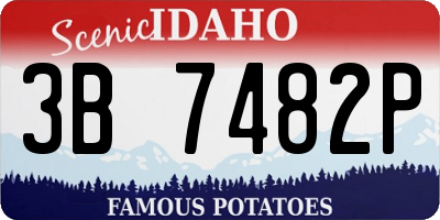 ID license plate 3B7482P