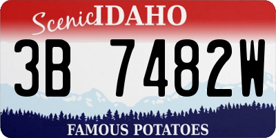 ID license plate 3B7482W