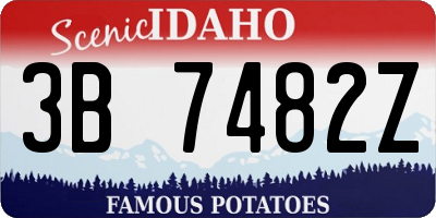 ID license plate 3B7482Z