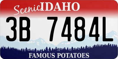 ID license plate 3B7484L