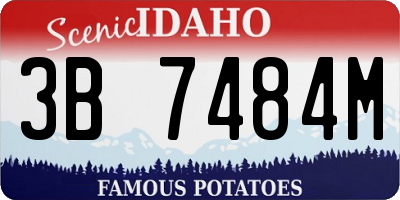 ID license plate 3B7484M