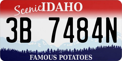 ID license plate 3B7484N