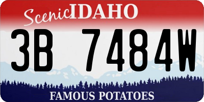 ID license plate 3B7484W