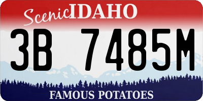 ID license plate 3B7485M