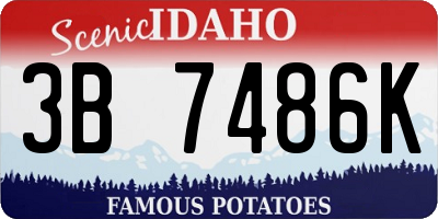 ID license plate 3B7486K