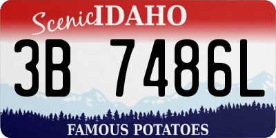 ID license plate 3B7486L