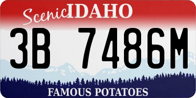 ID license plate 3B7486M